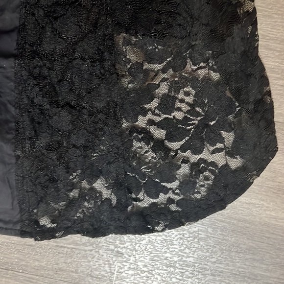 OH YES Black Lace Zippered Corset Top Gothic Collared Tank - Picture 4 of 6